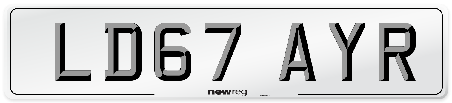 LD67 AYR Number Plate from New Reg